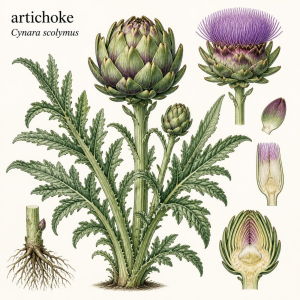 Image showing Artichoke Plant (Cynara scolymus)