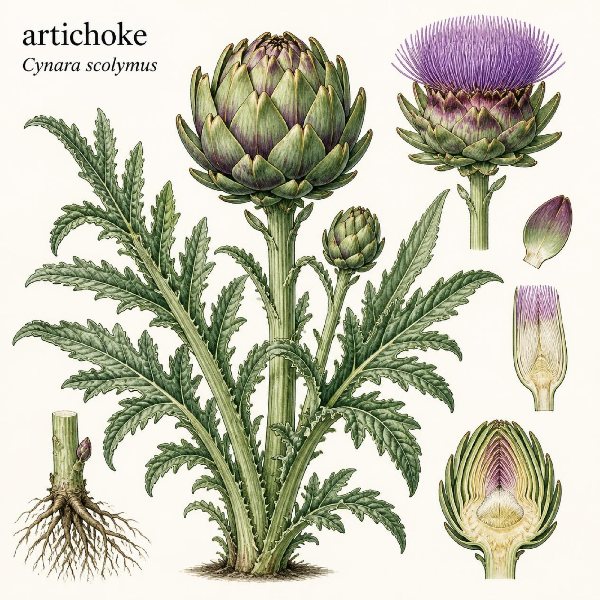 Image showing Artichoke Plant (Cynara scolymus)