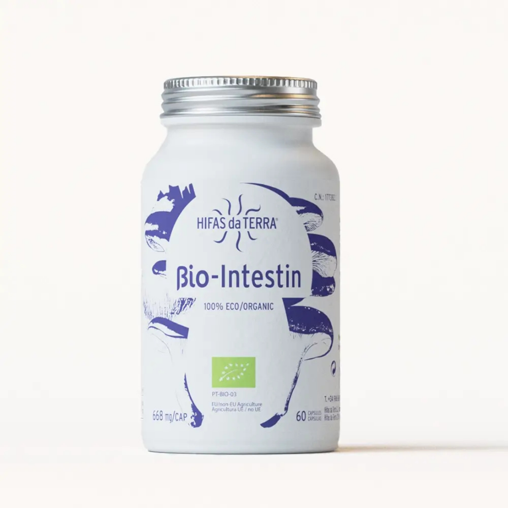 Glass jar filled with Bio Intestin Capsules