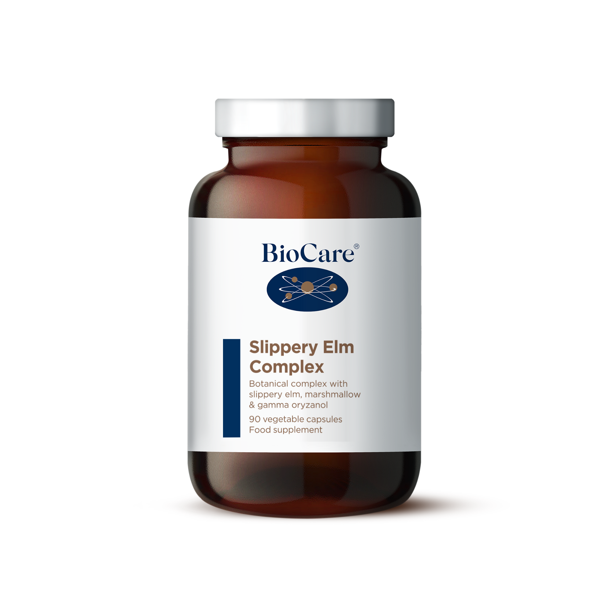Glass bottle of Slippery Elm Complex capsules