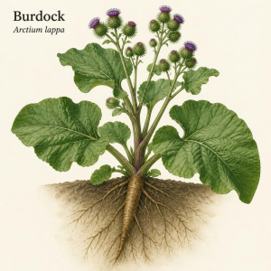Image showing Burdock (Arctium lappa) plant