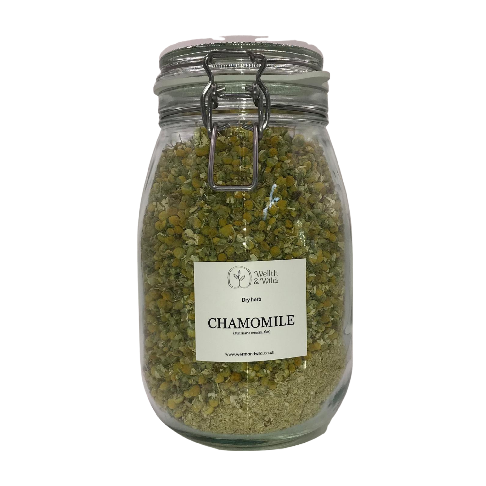 Storage jar containing Chamomile Flower (Matricaria recutita)