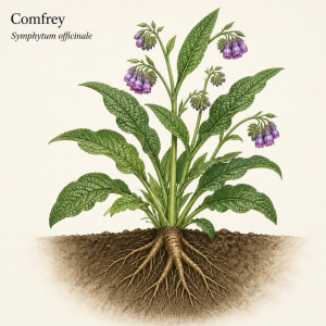 Image showing Comfrey (Symphytum officinale) plant