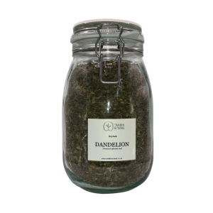 Storage jar containing Dandelion Leaf (Taraxacum officinale)