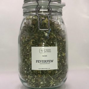 Storage jar containing Feverfew Herb