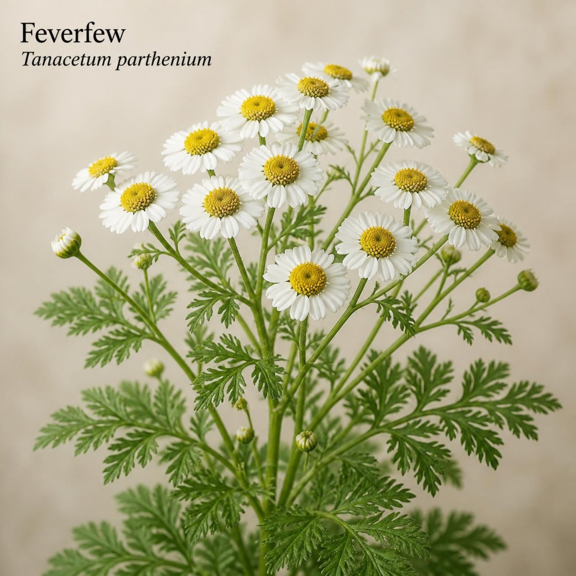 Image showing Feverfew (Tanacetum parthenium) plant