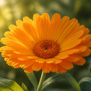 Image of Marigold Flower (Calendula officinalis) in Bloom