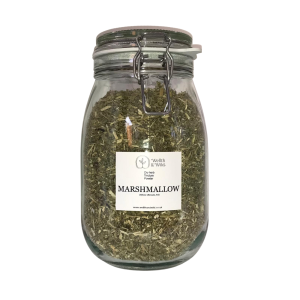 Storage jar containing Marshmallow Leaf (althaea officinalis)