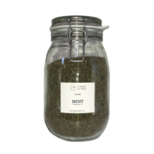 Storage jar containing Mint Leaf (Mentha x piperita)