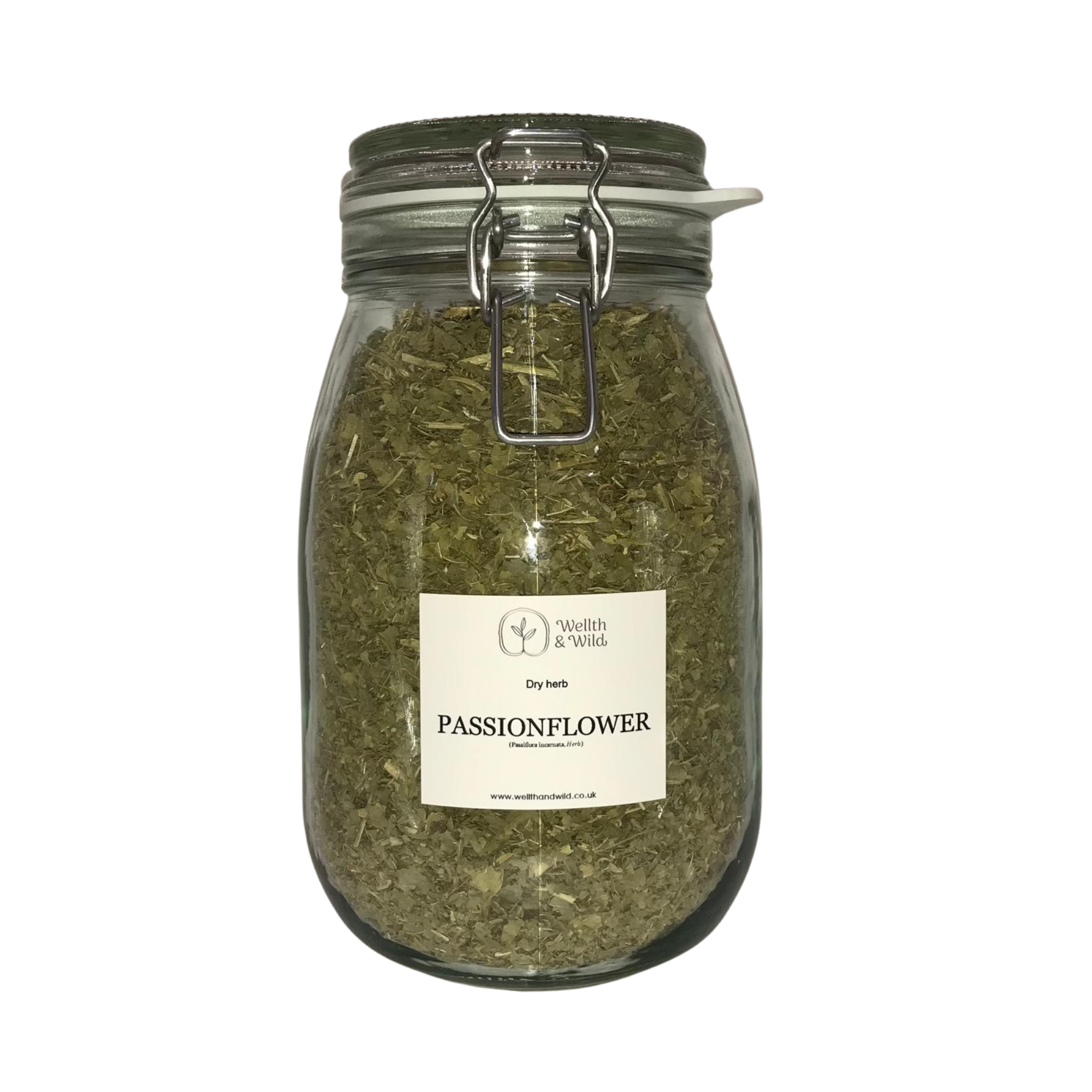 Storage jar containing Passion Flower Herb (Passiflora incarnata)