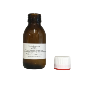 100ml Amber glass bottle containing Passion Flower Herb herbal tincture with T/E cap