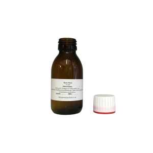 100ml Amber glass bottle containing Rose Petal herbal tincture with T/E cap