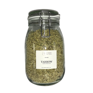 Storage jar containing Yarrow Flower (Achillea millefolium)
