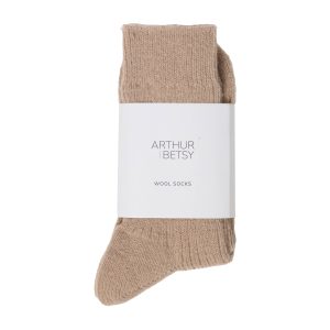 Wool socks - Wheat taupe, Cream socks