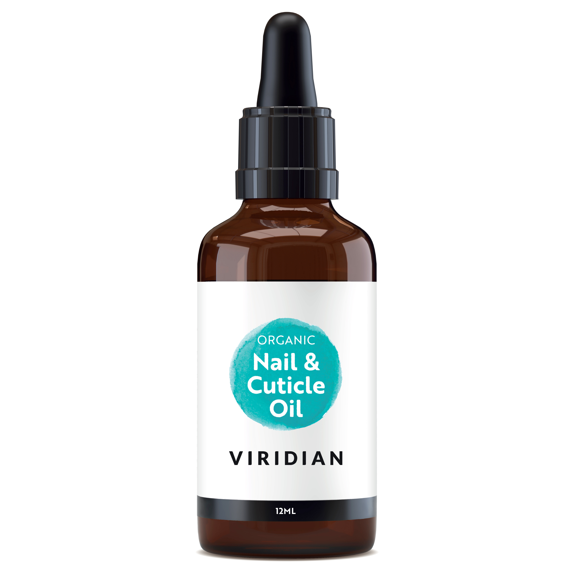 12 amber dropper bottle containing nail and cuticle oil
