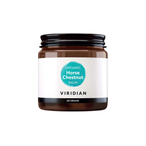 Glass jar containing Certified Organic Horse Chestnut Balm