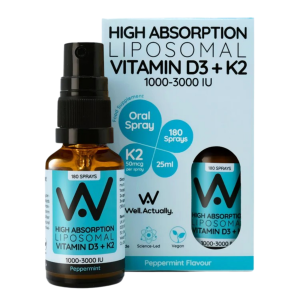 25ml glass spray bottle of Vitamin D3 + K2
