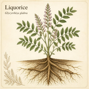 Image showing Liquorice plant with the root