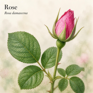 Image showing Rose Bud (Rosa damascena) Plant